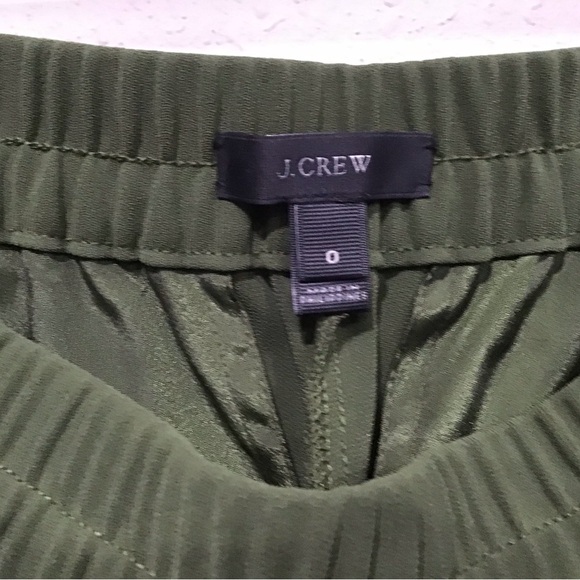 J. CREW Turner Pant Joggers Crepe Olive Green Elastic Waist Zipper Pockets Sz 0 - Picture 4 of 7
